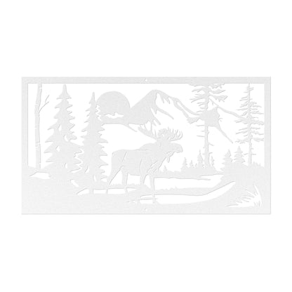Moose In Forest Metal Sign