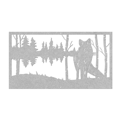 Wolf In Woods Metal Sign