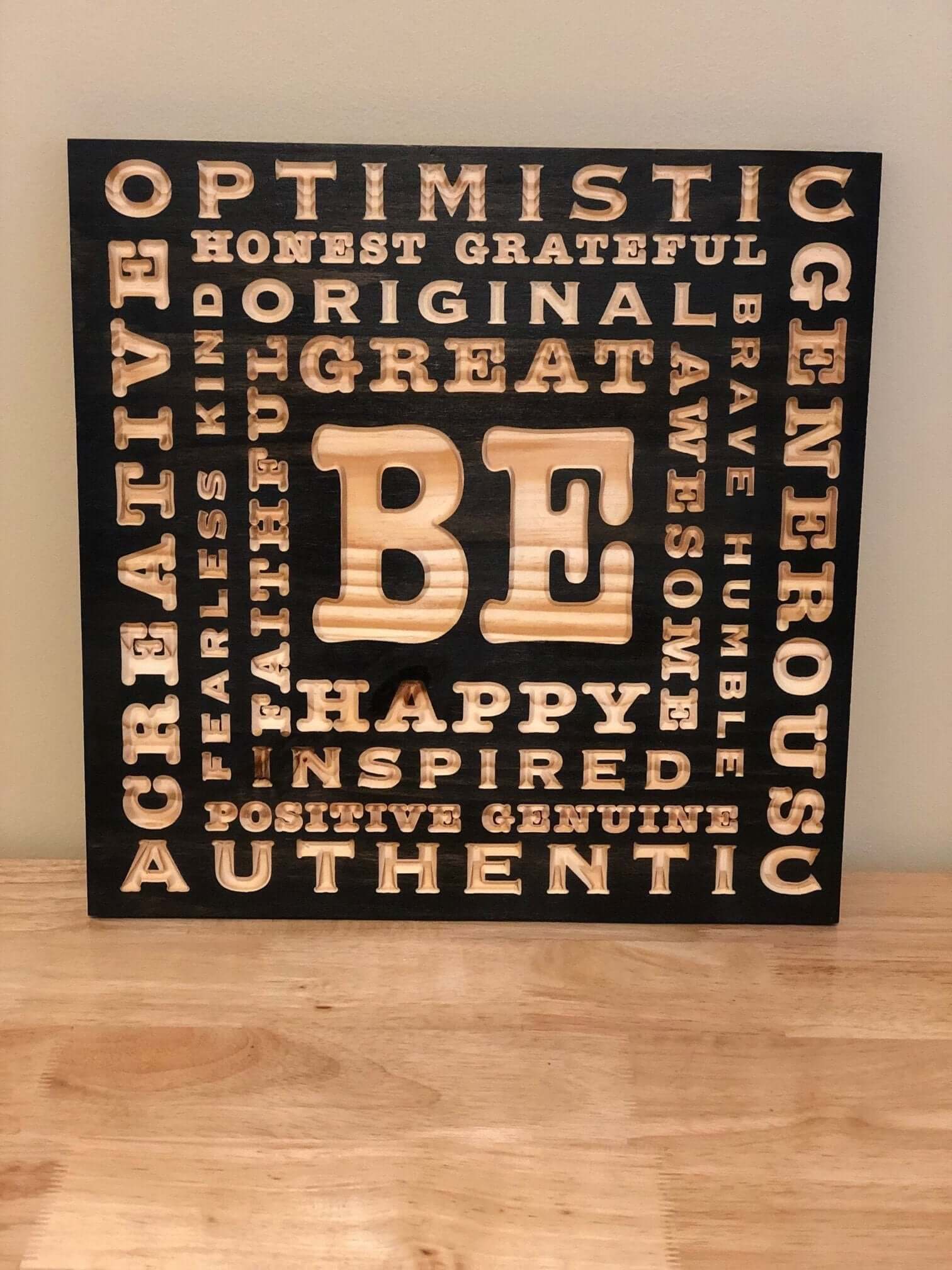 BE Wooden Word Art | Home Decor Wall Art | Home Decor Wood Signs 