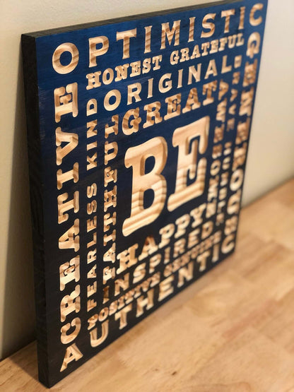 BE Wooden Word Art | Home Decor Wall Art | Home Decor Wood Signs 