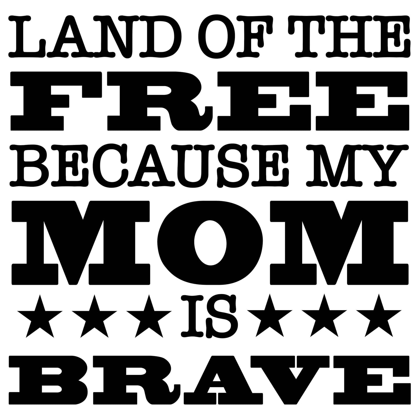 Land of the Free Mom SVG | Word Art svg | Land of the Free Mom Cricut File 