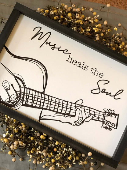 Farmhouse Sign | Music Heals the Soul | Doodle 