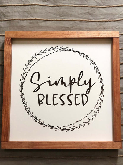 Farmhouse Sign | Simply Blessed | Minimalist 