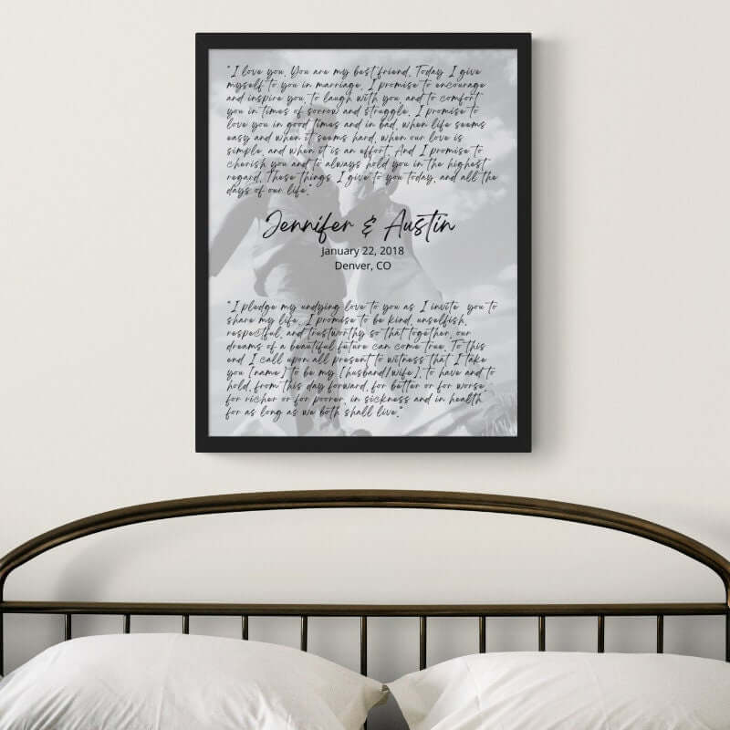 Custom Wedding Vow Print | Home Decor | Framed Prints 