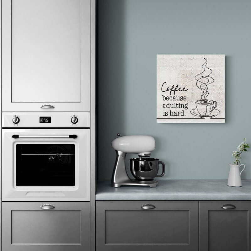 Coffee Because Adulting Is Hard Wall Canvas